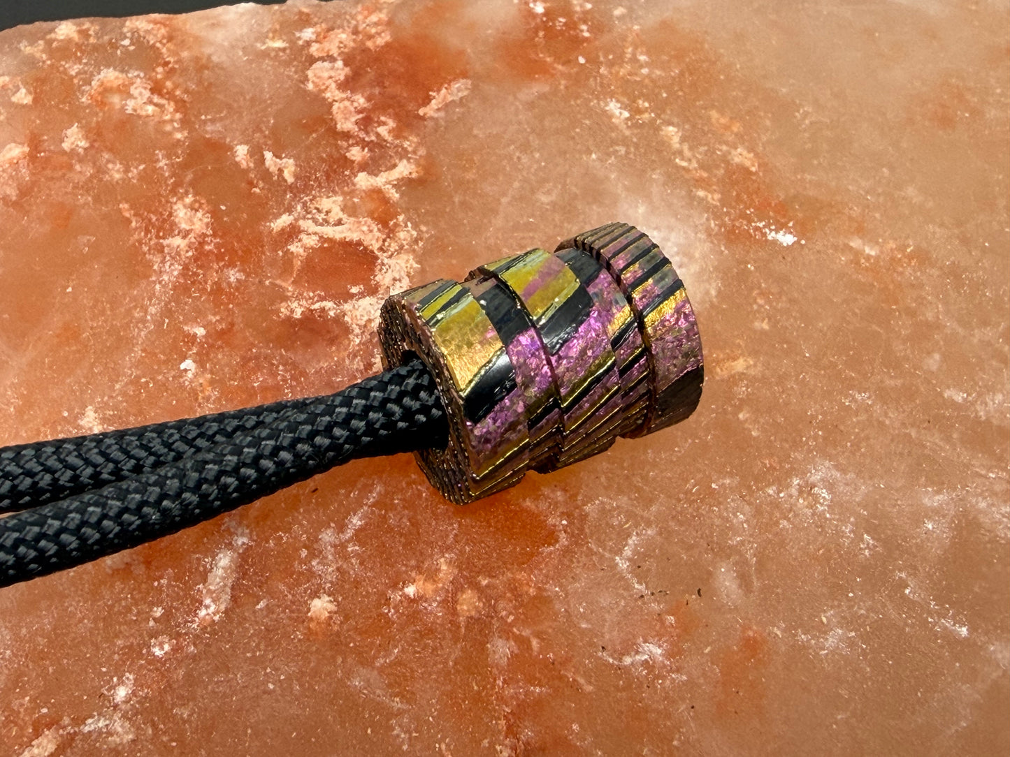 Pink Zircuti two line The End Bead