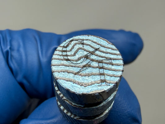 Ice Blue Zircuti two line The End Bead