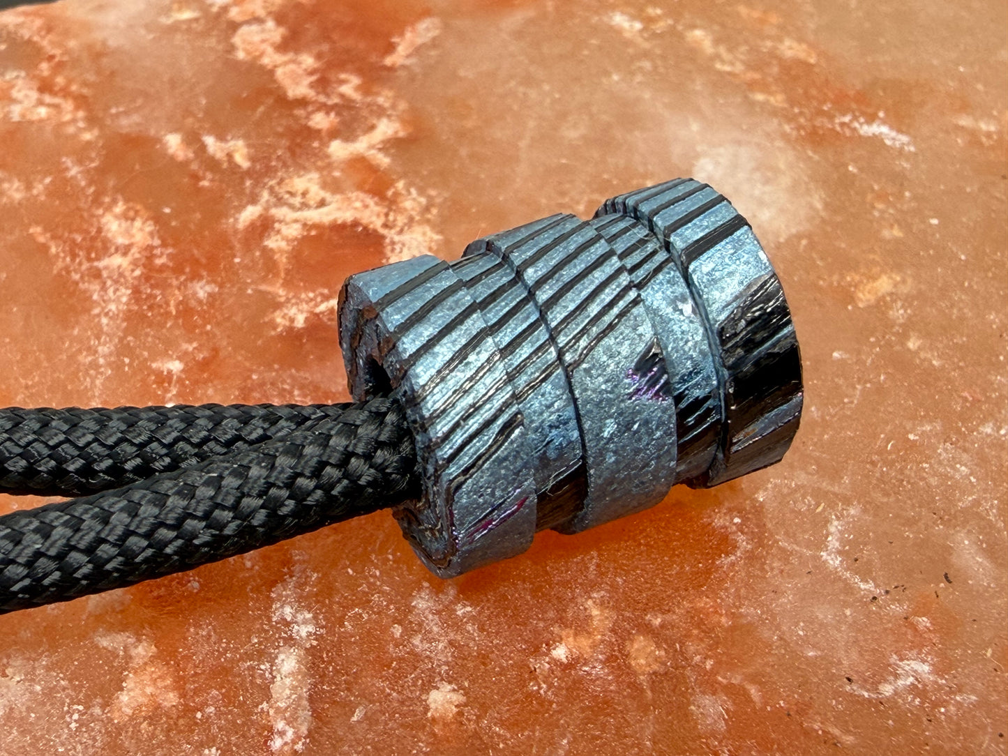 Ice Blue Zircuti two line The End Bead