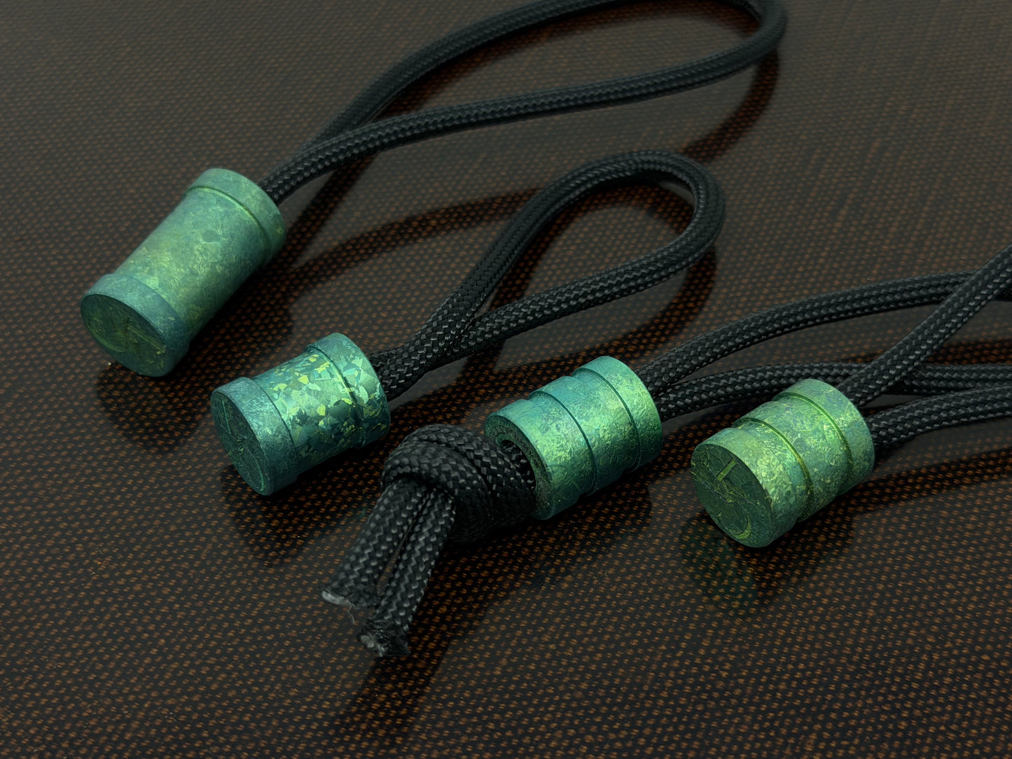 Green Crystal Titanium Two Line The End Bead