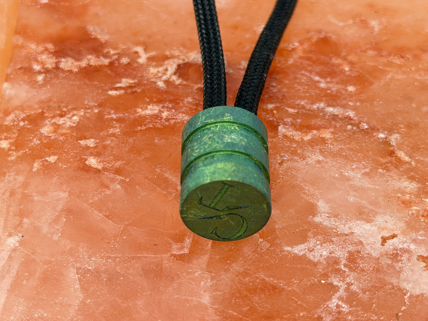 Green Crystal Titanium Two Line The End Bead