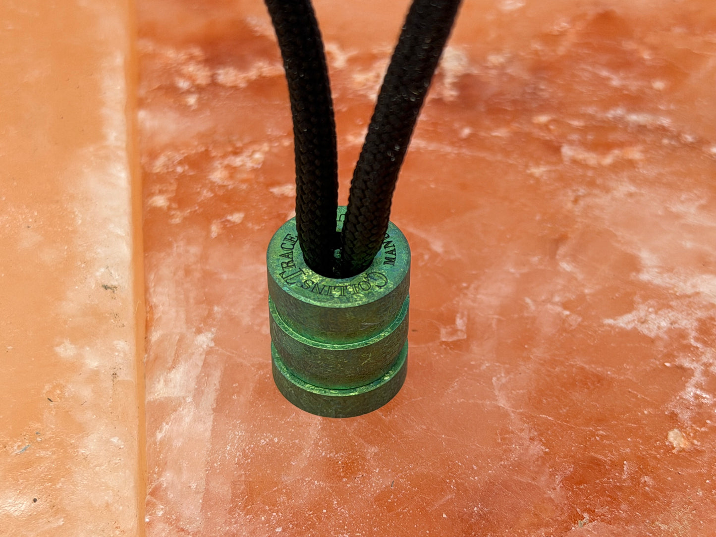 Green Crystal Titanium Two Line The End Bead