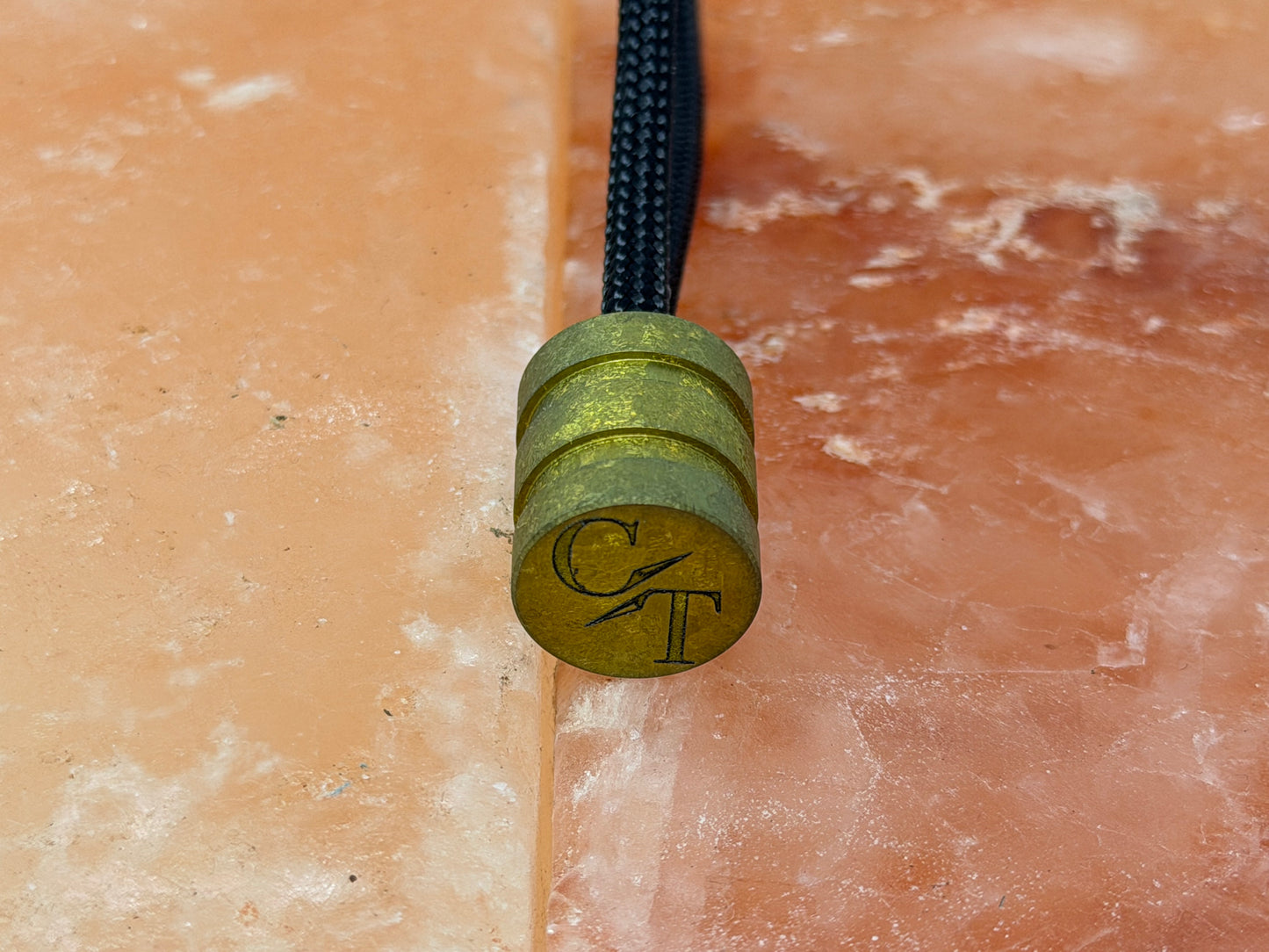 Rose Gold Crystal Titanium Two Line The End Bead