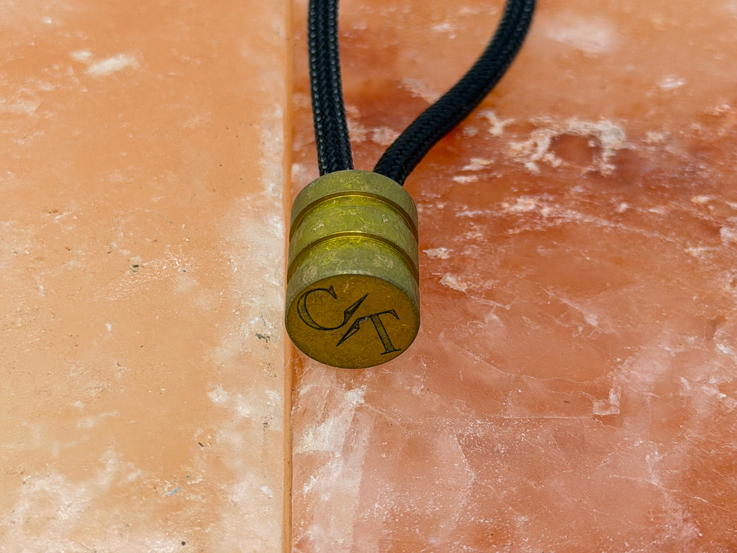 Rose Gold Crystal Titanium Two Line The End Bead