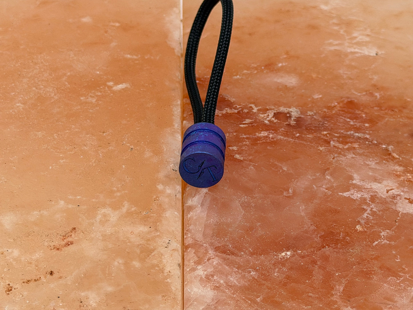 Blurple Crystal Titanium Two Line The End Bead