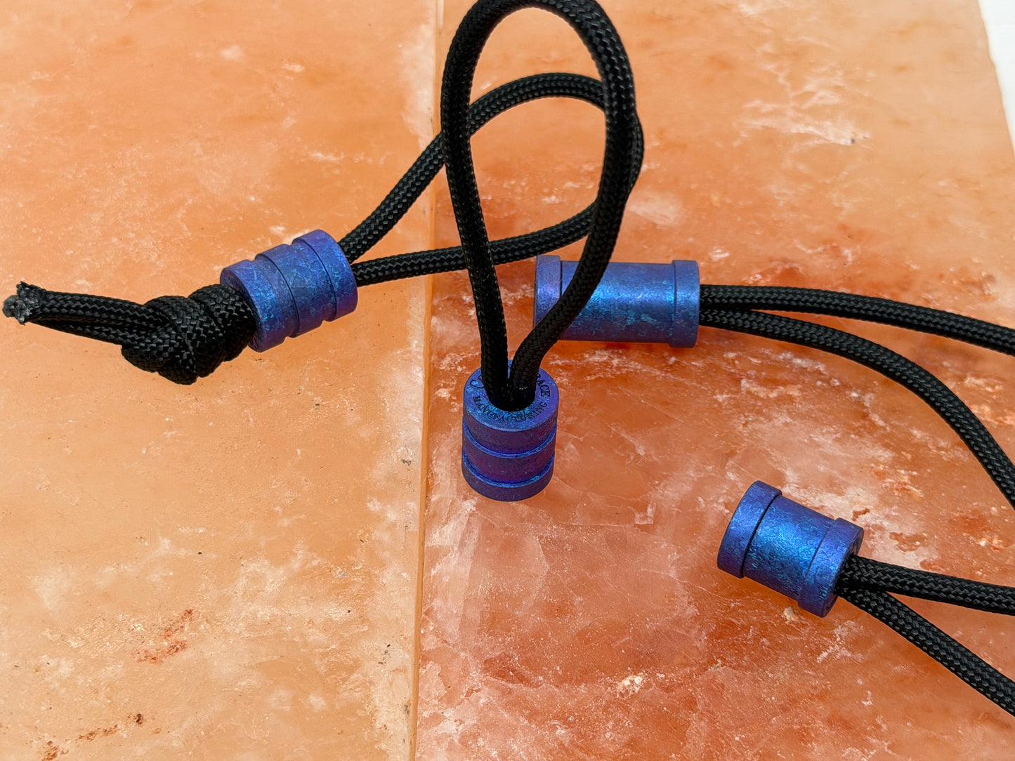 Blurple Crystal Titanium Two Line The End Bead