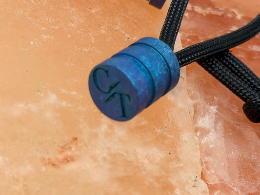 Ice Blue Crystal Titanium Two Line The End Bead