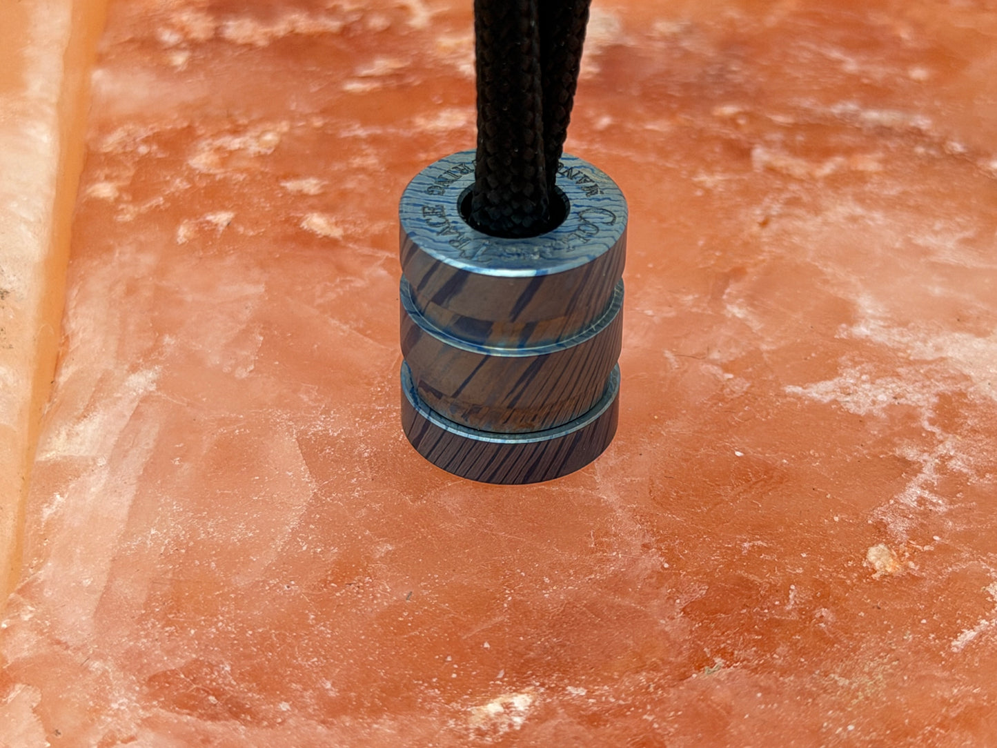 Blue and Gold Timascus The End Bead