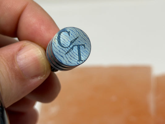 Blue and Gold Timascus The End Bead