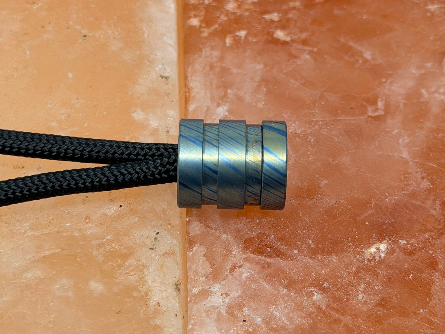 Blue and Gold Timascus The End Bead