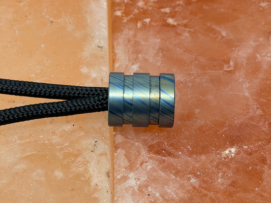 Blue and Gold Timascus The End Bead