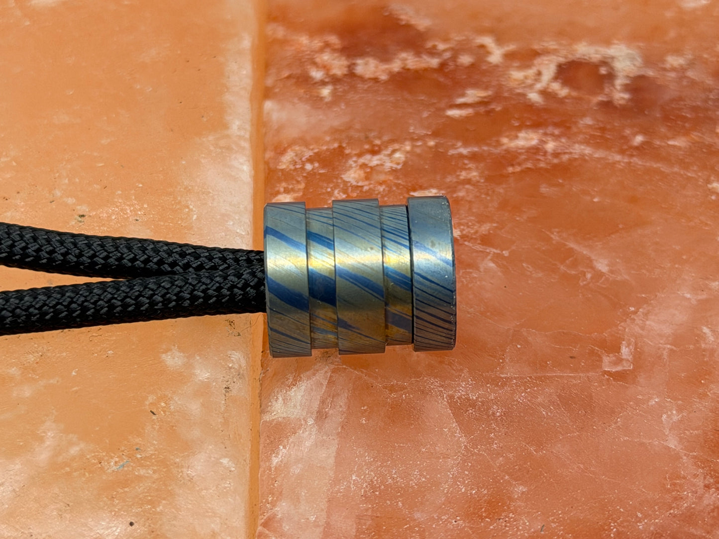 Blue and Gold Timascus The End Bead