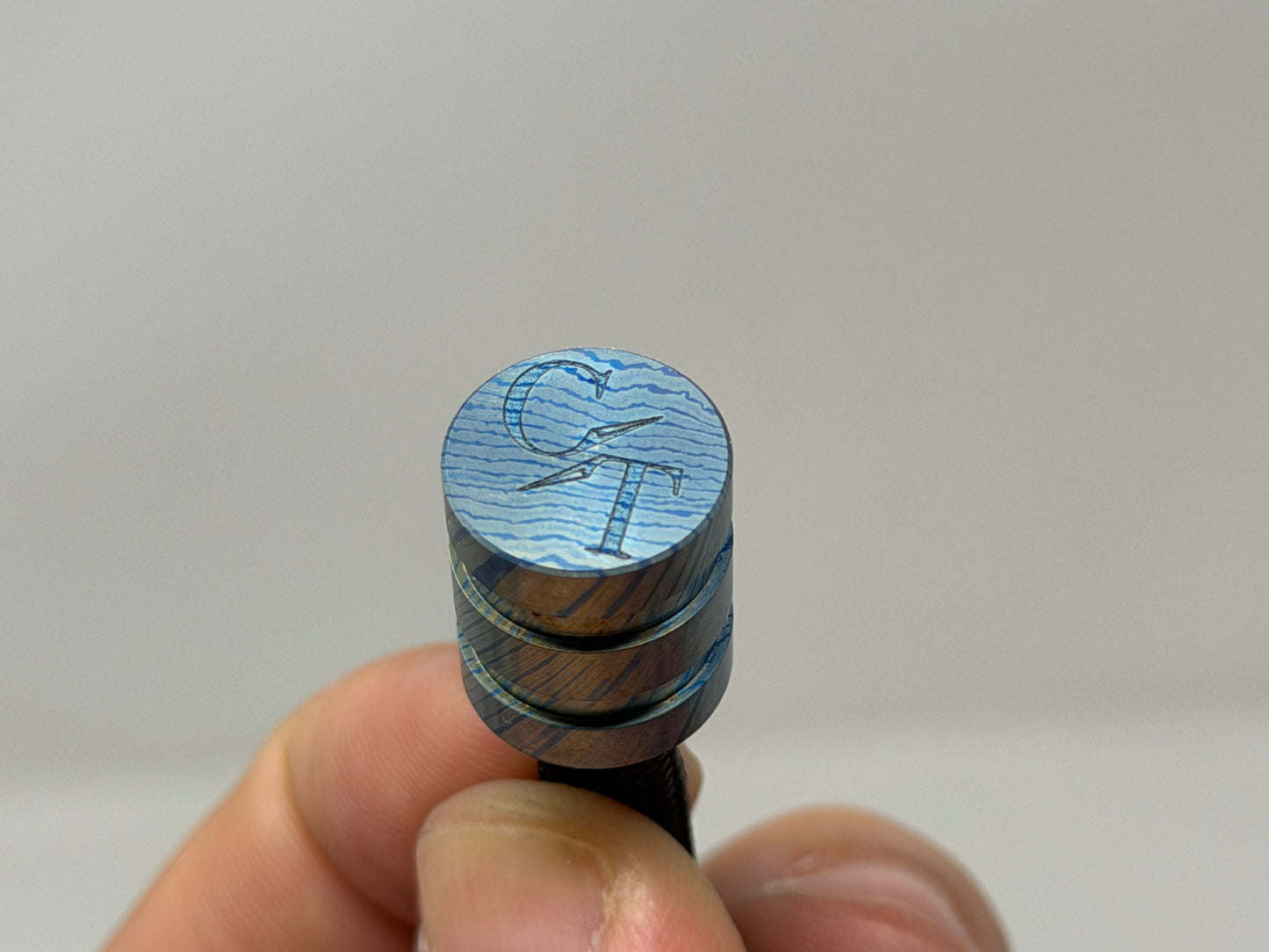 Blue and Gold Timascus The End Bead