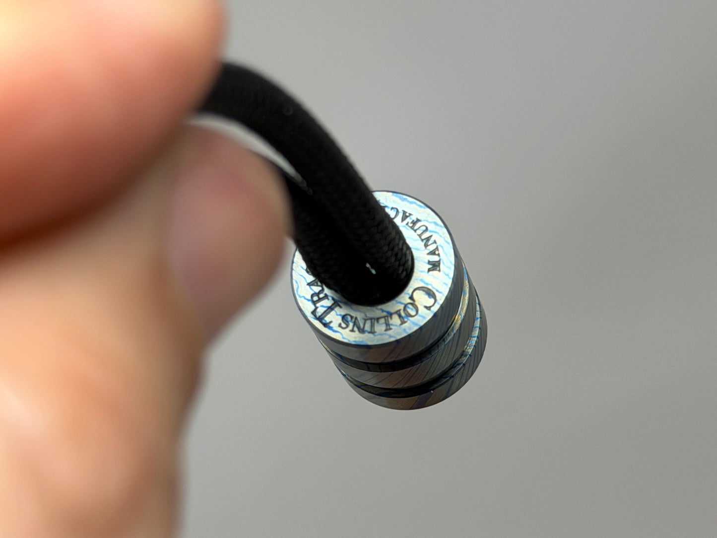 Blue and Gold Timascus The End Bead