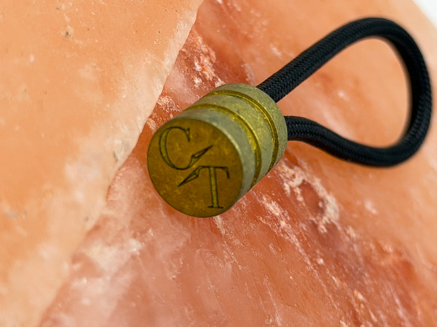 Gold Crystal Titanium Two Line The End Bead