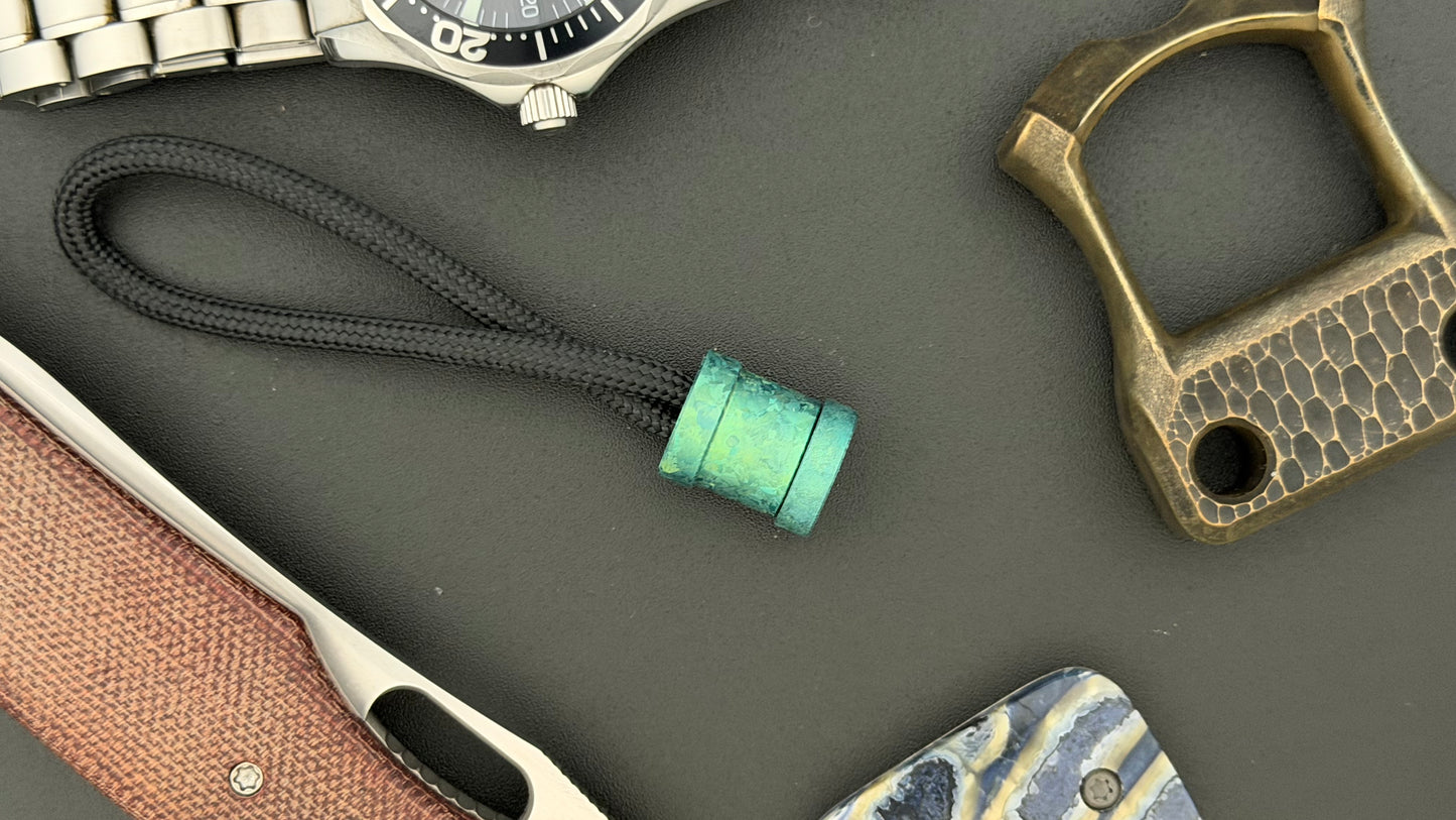 Green Crystal Titanium spool The End Bead