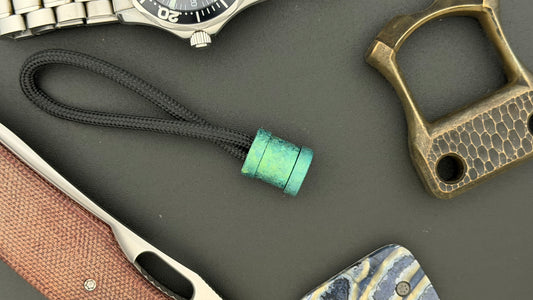 Green Crystal Titanium spool The End Bead