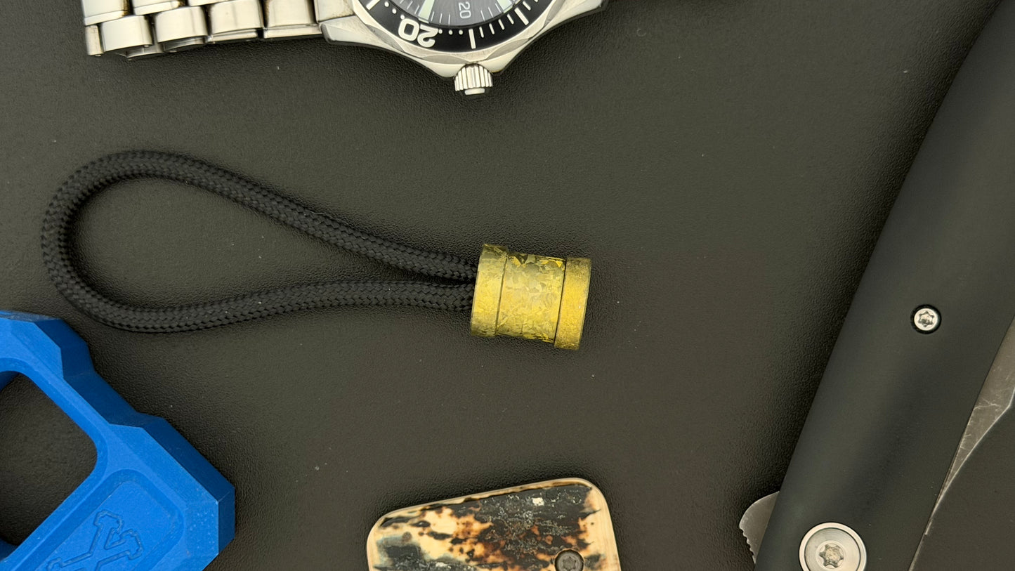 Gold Crystal Titanium spool The End Bead