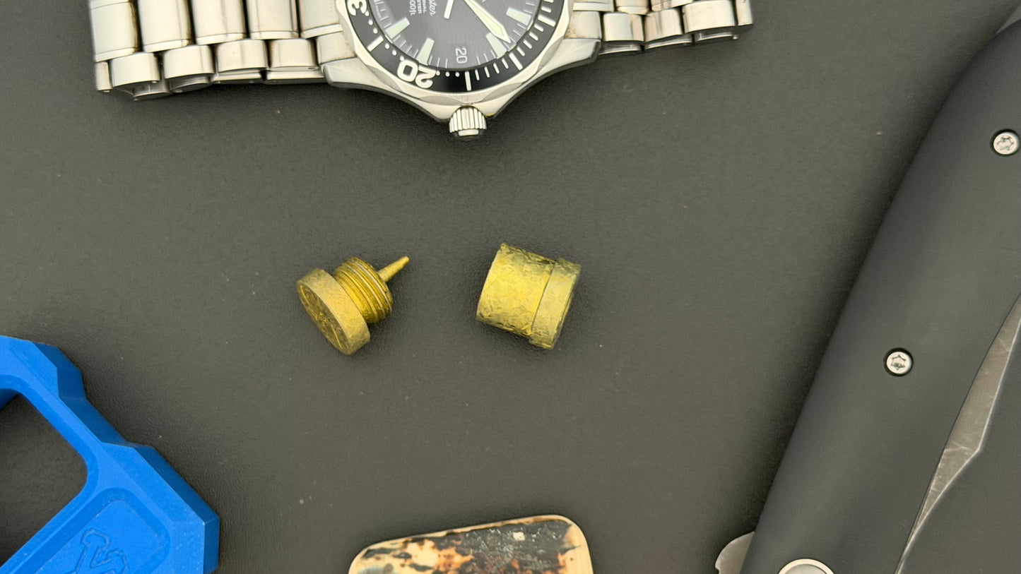 Gold Crystal Titanium spool The End Bead