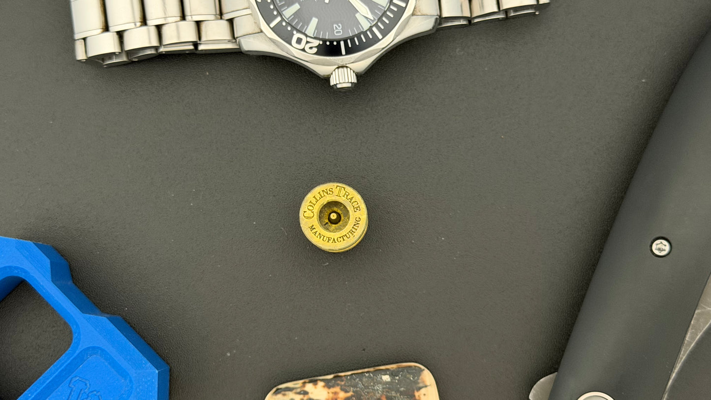 Gold Crystal Titanium spool The End Bead