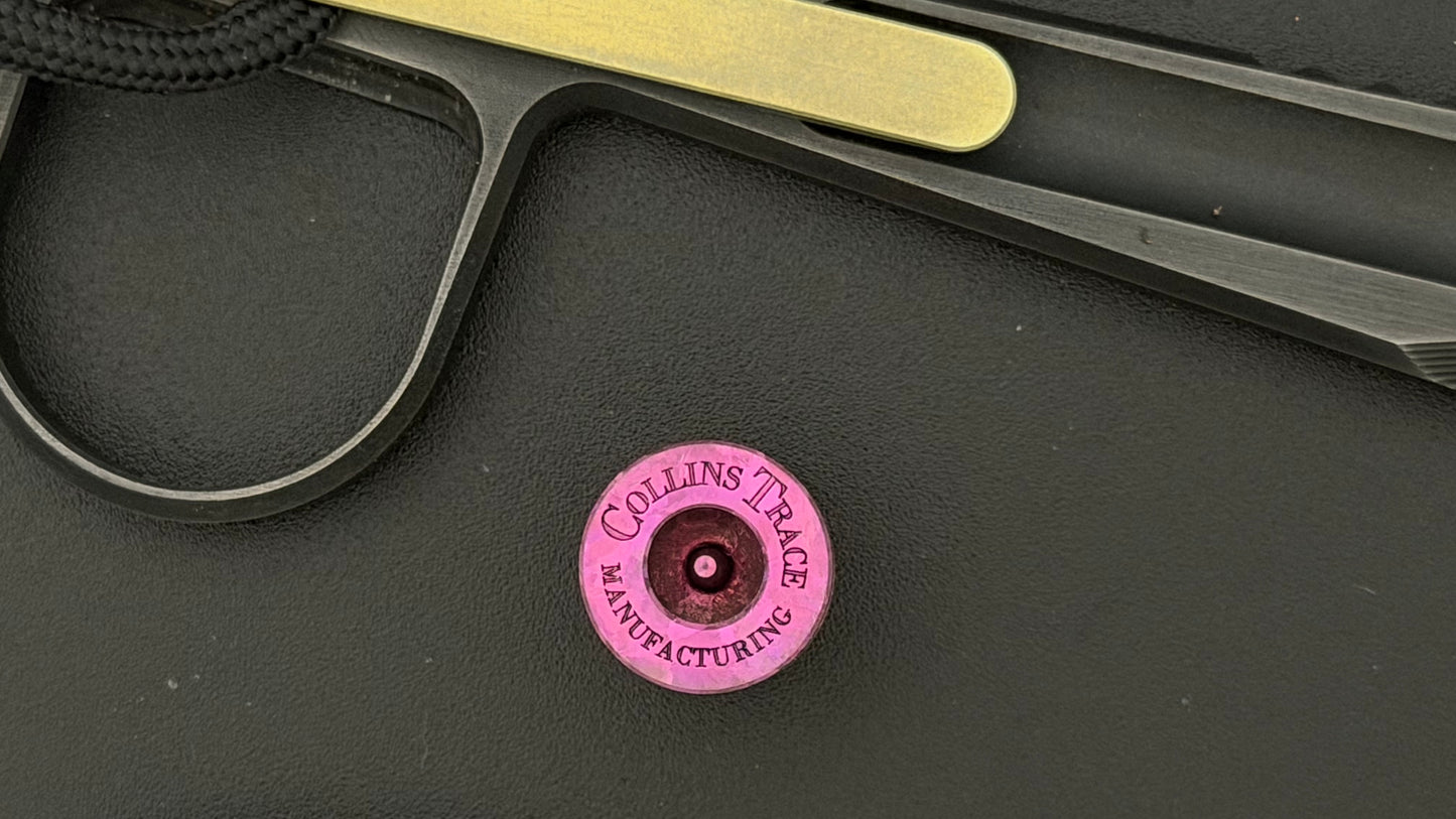 Pink Crystal Titanium spool The End Bead