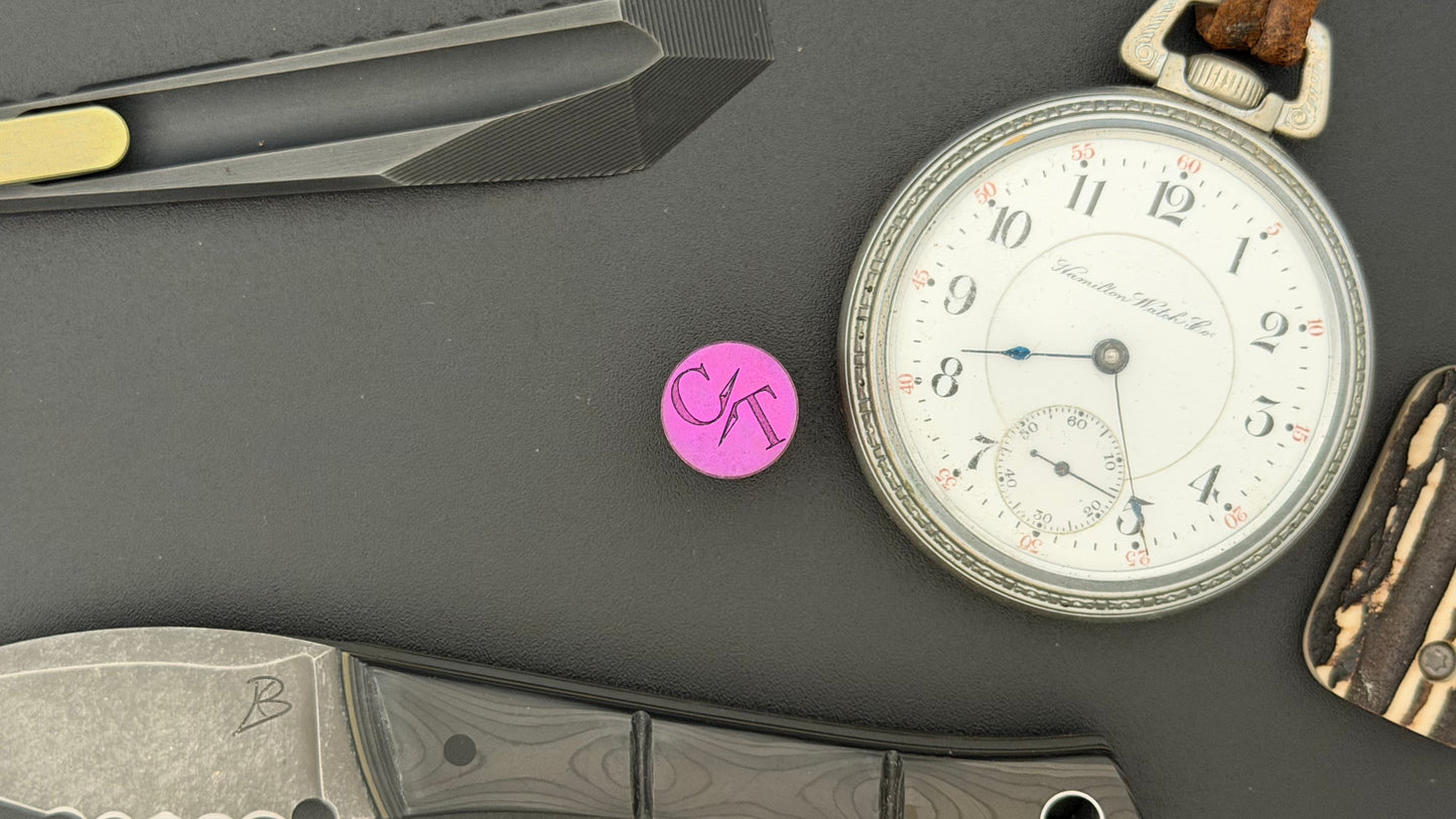 Pink Crystal Titanium Two Line The End Bead