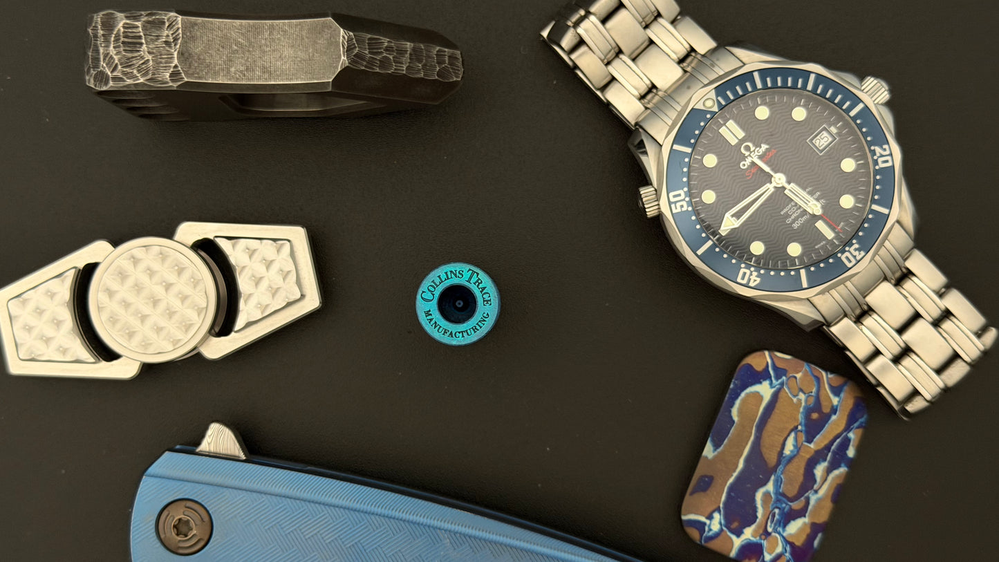 Ice Blue Crystal Titanium XL The End Bead