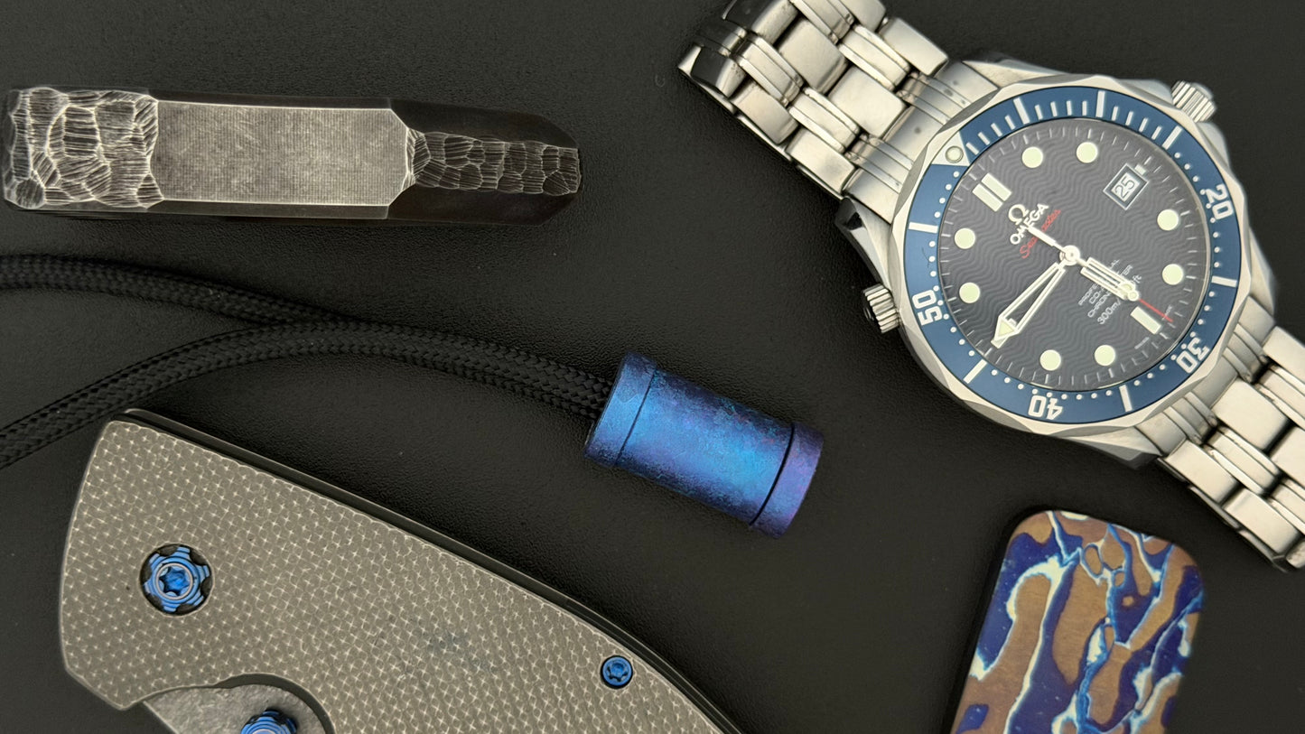 Blurple Crystal Titanium XL The End Bead