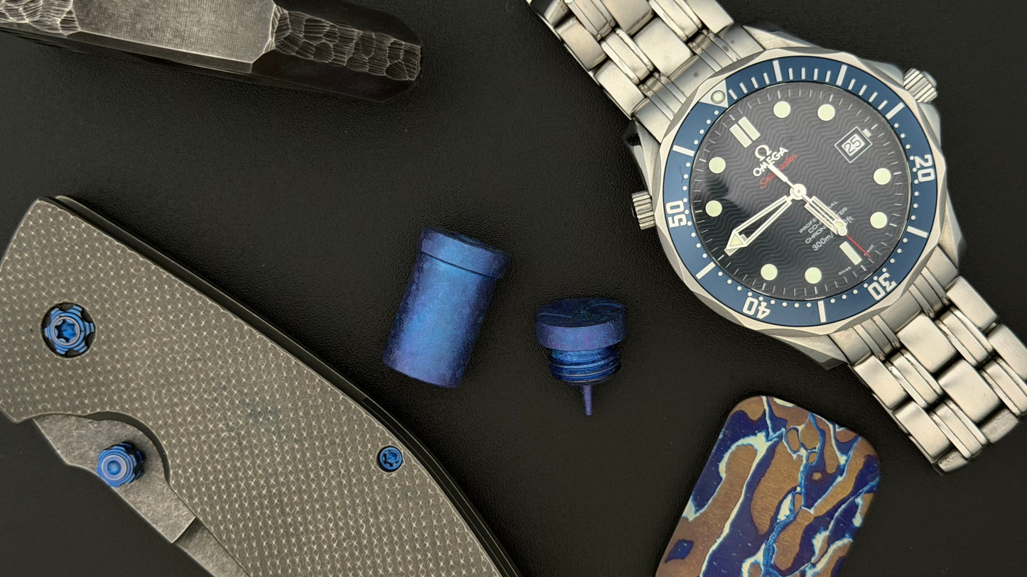 Blurple Crystal Titanium XL The End Bead