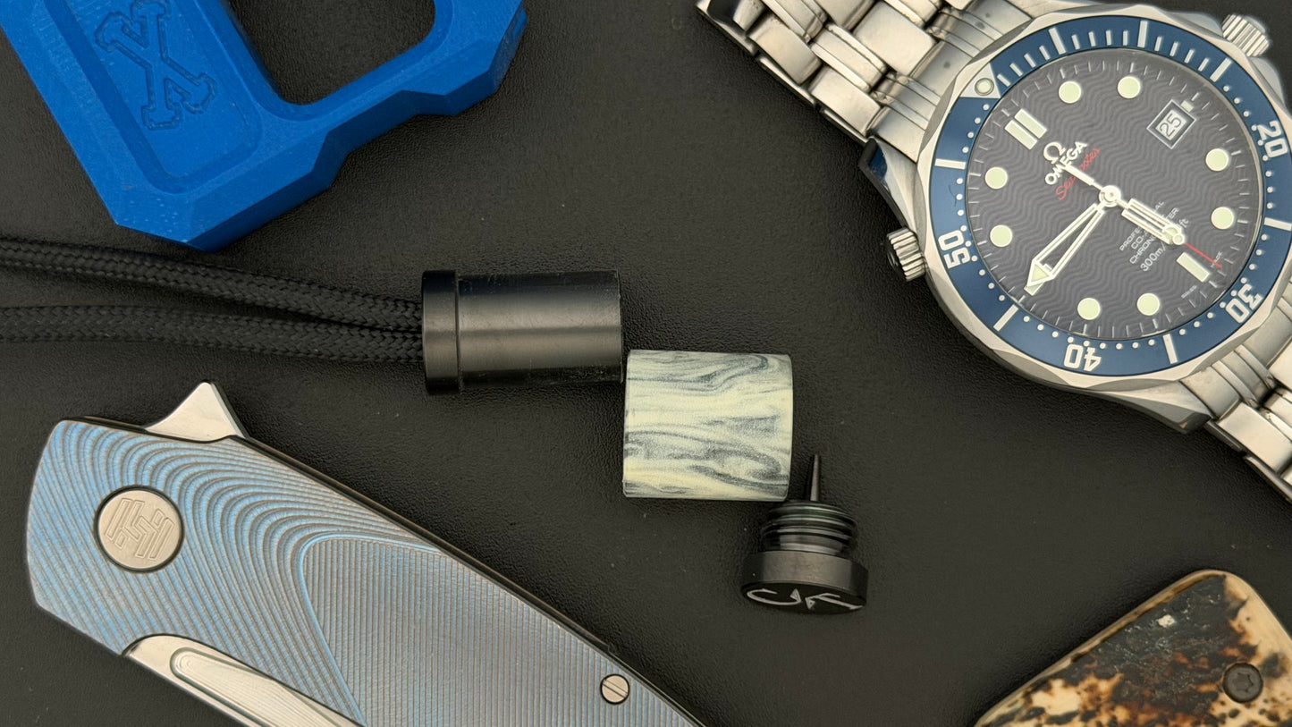 Zirconium The End Bead XL with Russian Bakelite Sleeve