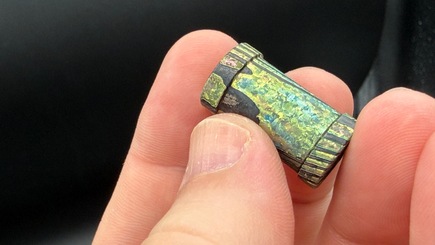 Pink, Green and blue Zircuti XL The End Bead "The Opal"
