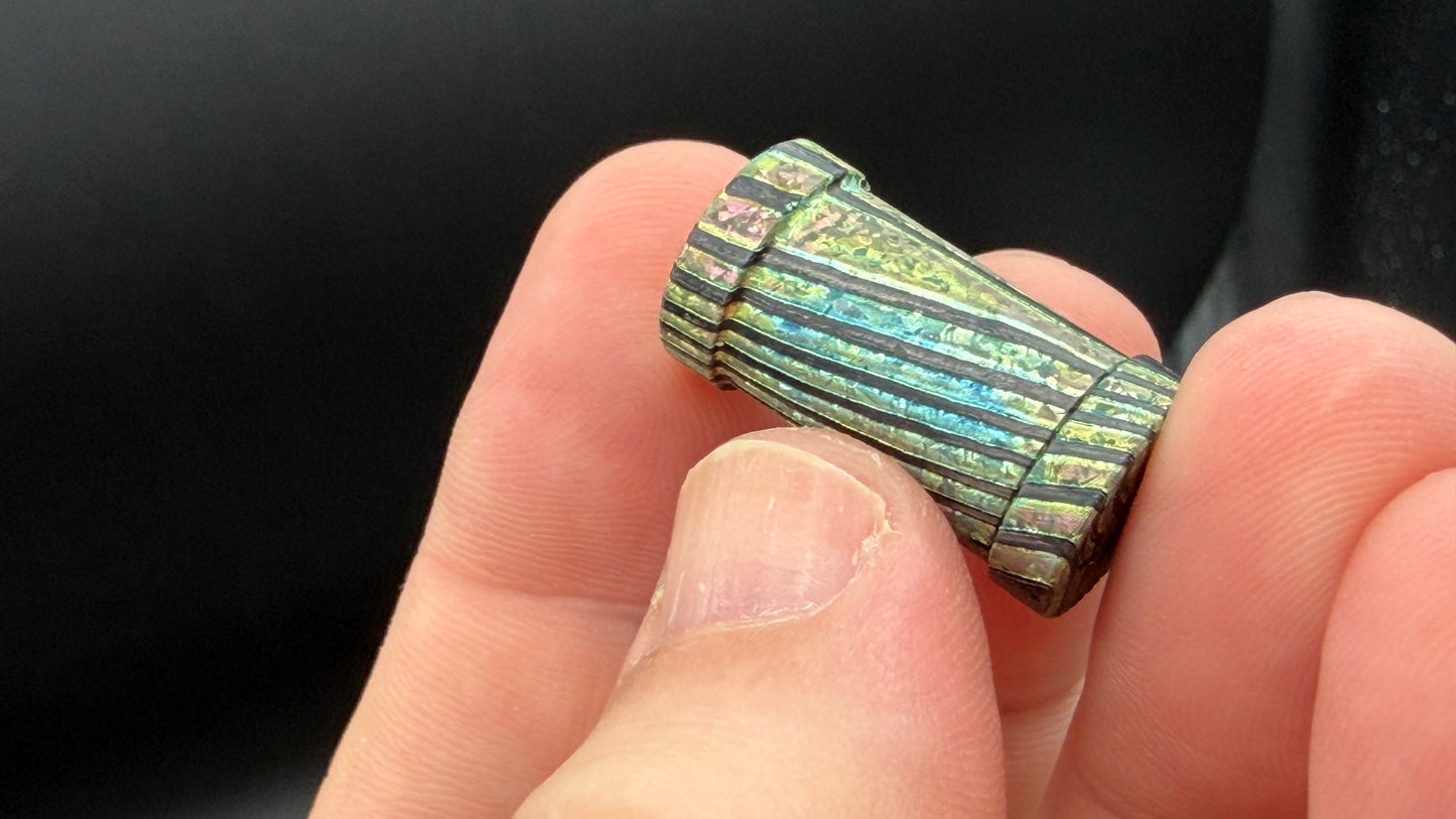 Pink, Green and blue Zircuti XL The End Bead "The Opal"