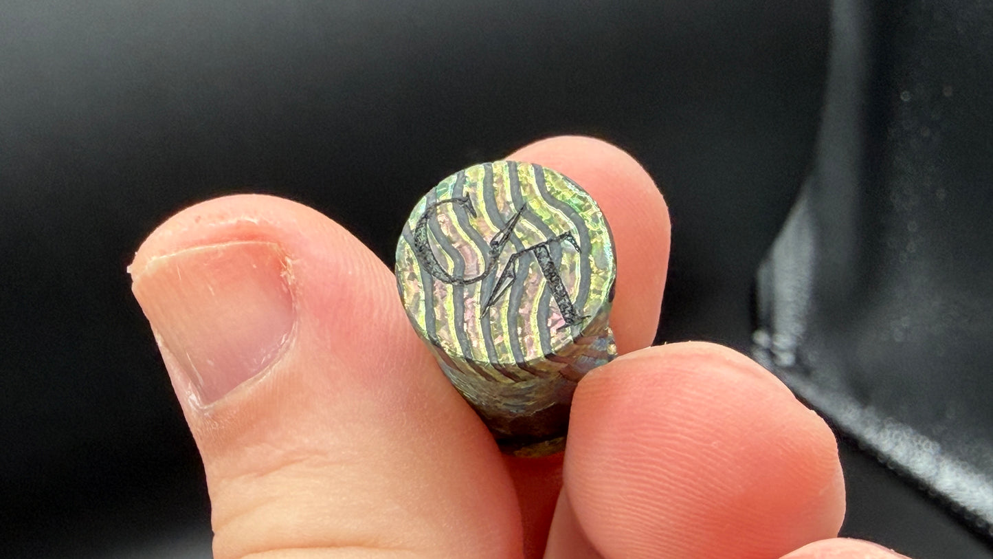 Pink, Green and blue Zircuti XL The End Bead "The Opal"