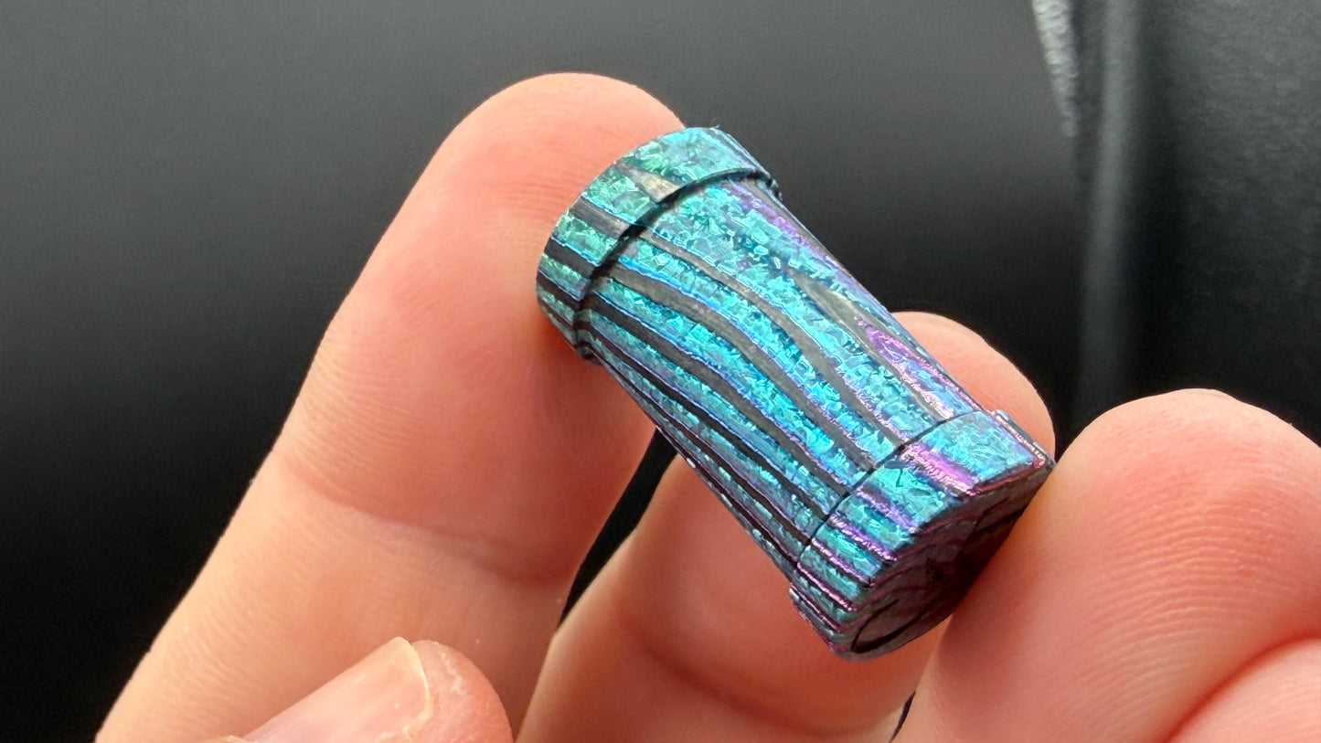 Ice Blue, Purple and Pink Zircuti XL The End Bead