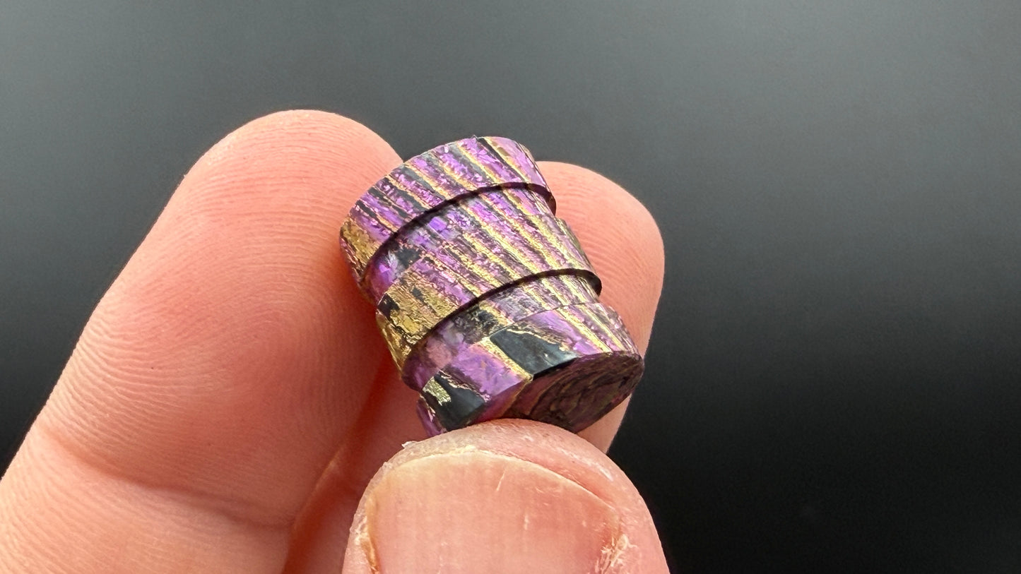 Pink and Gold Zircuti two line The End Bead 2
