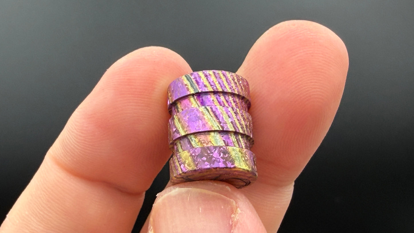Pink and Gold Zircuti two line The End Bead 2