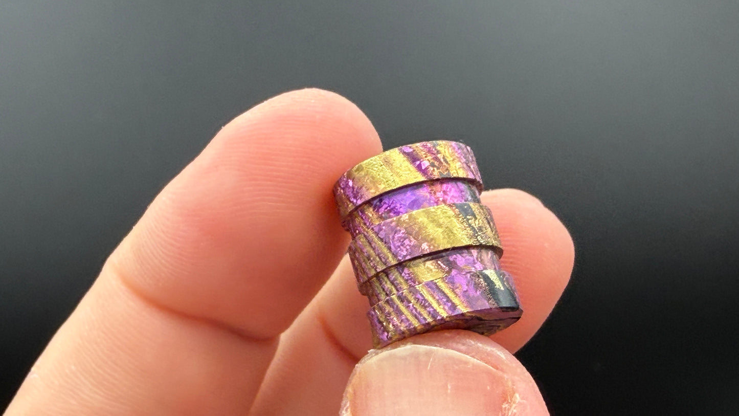 Pink and Gold Zircuti two line The End Bead 2