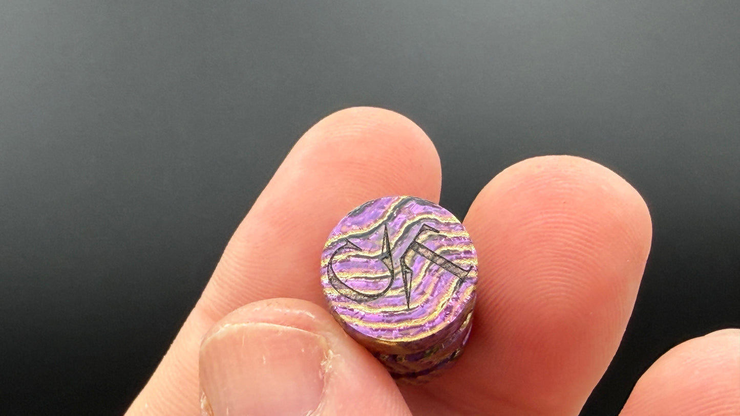 Pink and Gold Zircuti two line The End Bead 2
