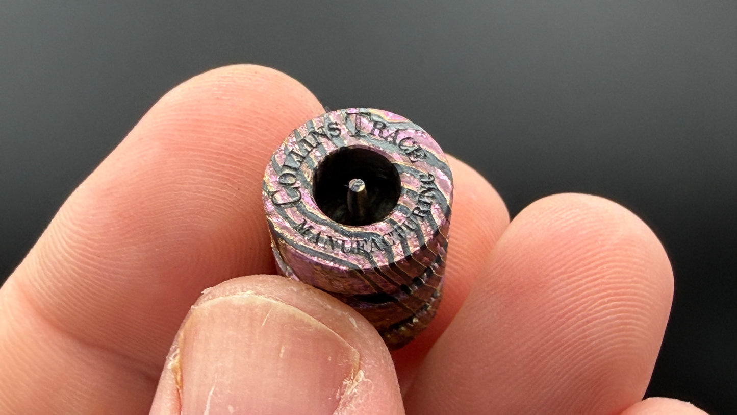 Pink and Gold Zircuti two line The End Bead