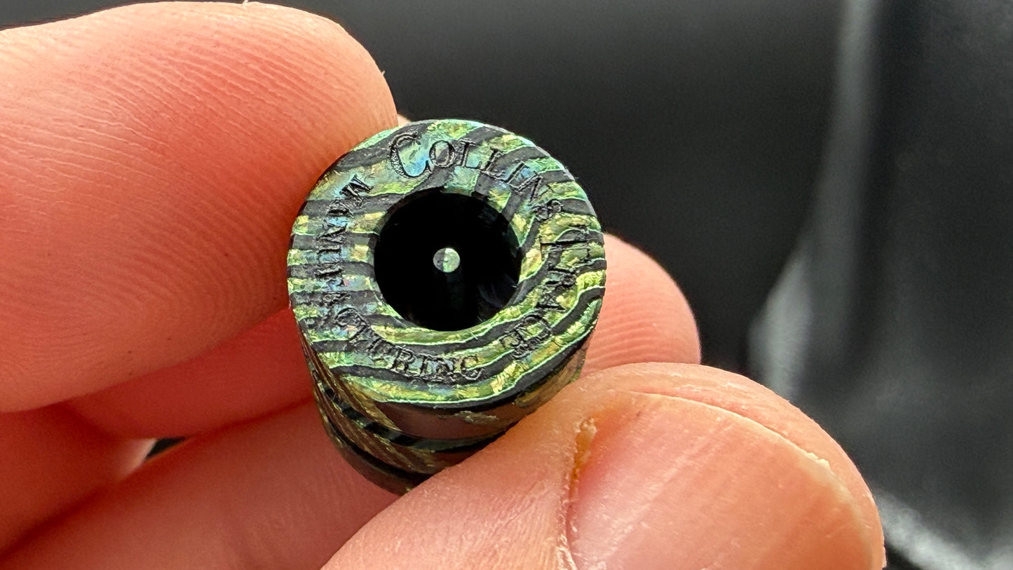 Green ZircuTi two line The End Bead