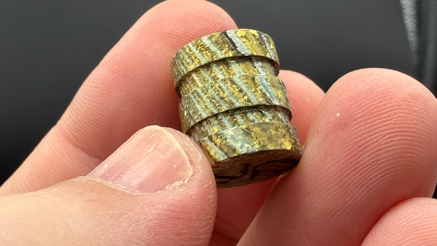 Gold Zircuti two line The End Bead 2