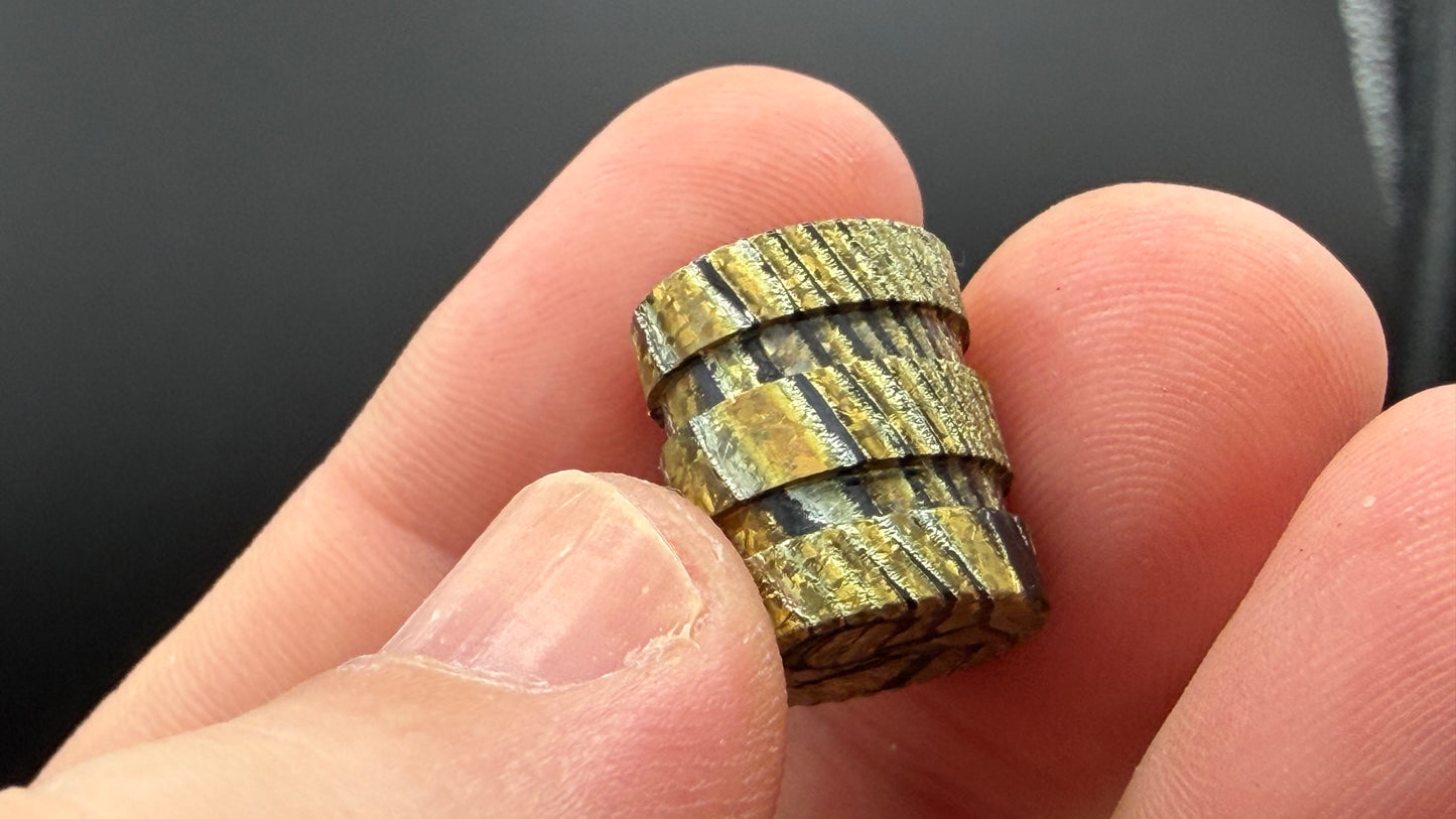 Gold Zircuti two line The End Bead 2