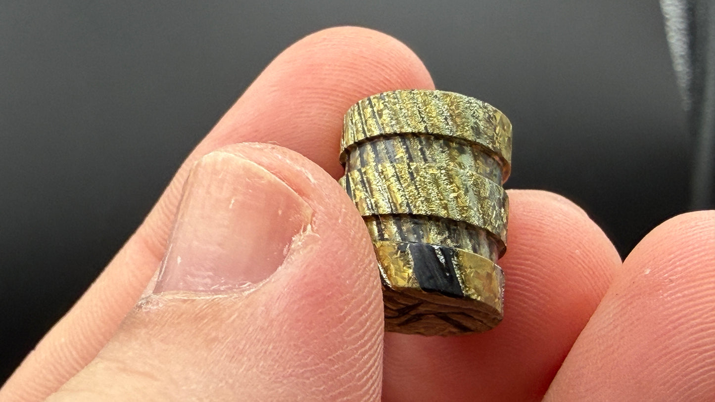 Gold Zircuti two line The End Bead 2