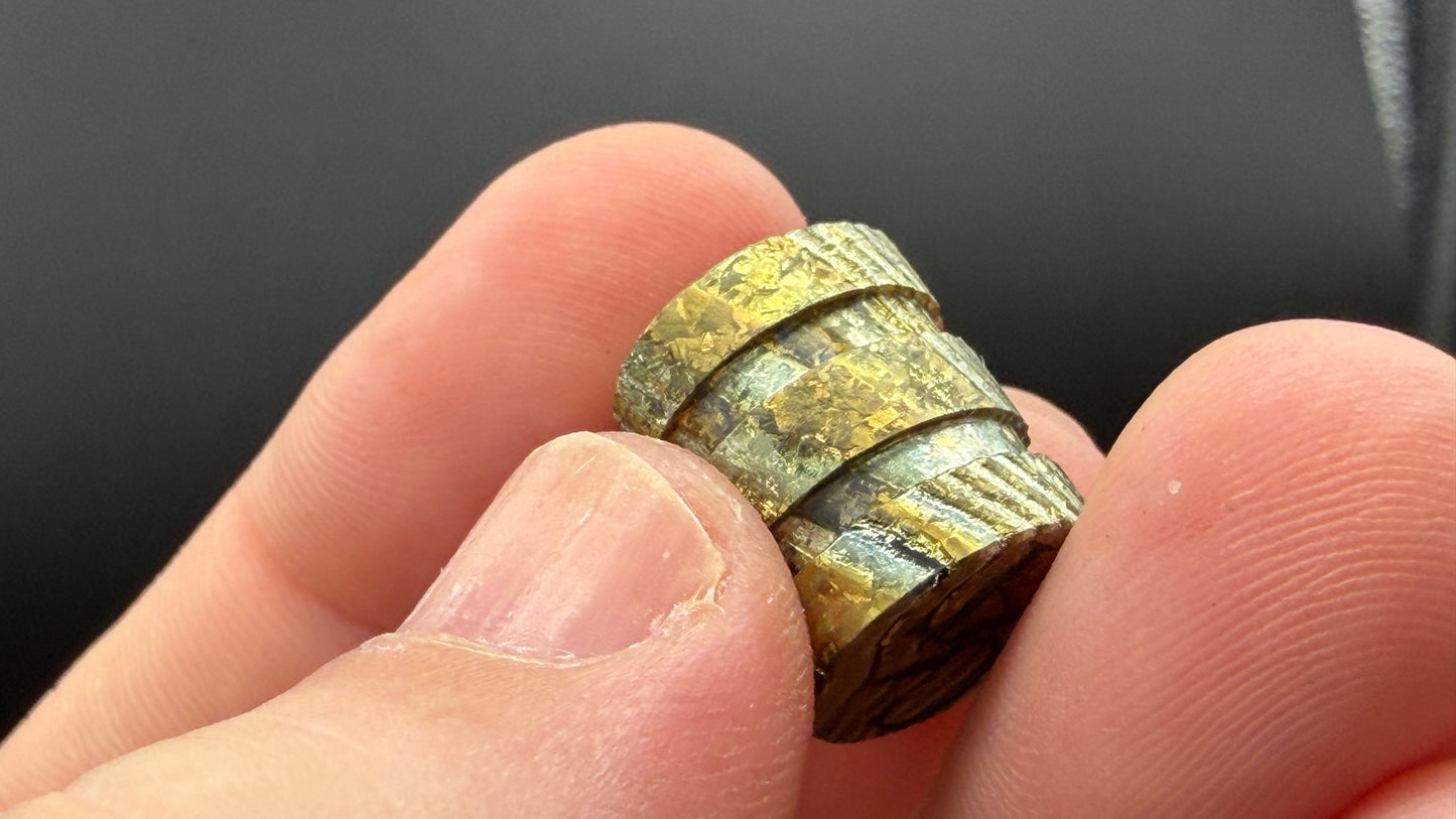 Gold Zircuti two line The End Bead 2